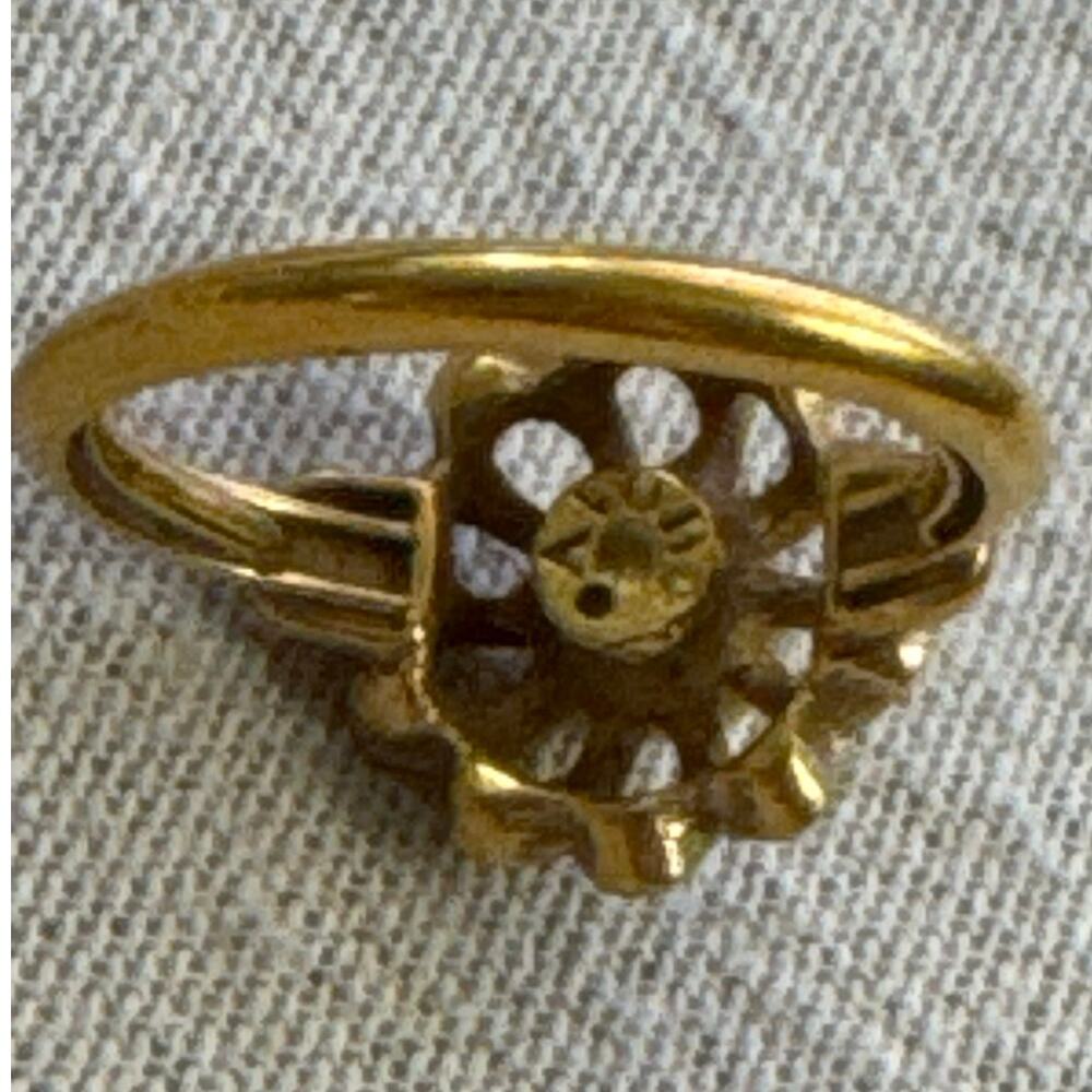 Vintage Avon Adjustable Flower Burst Pearl Center Size 7.5 Ring - Picture 3 of 3
